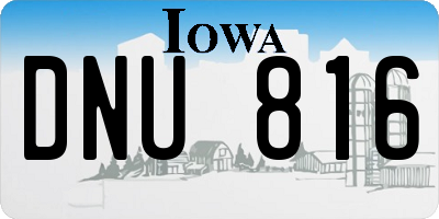 IA license plate DNU816