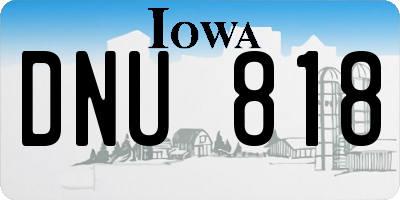 IA license plate DNU818