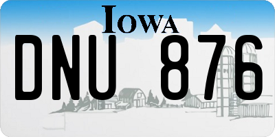 IA license plate DNU876