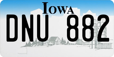 IA license plate DNU882