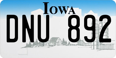 IA license plate DNU892