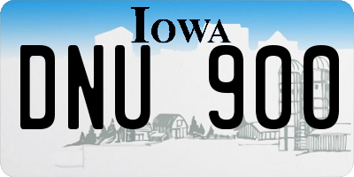 IA license plate DNU900
