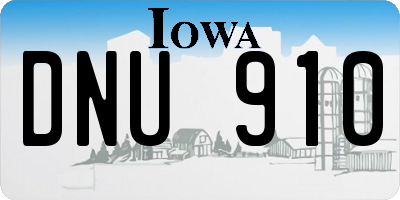 IA license plate DNU910