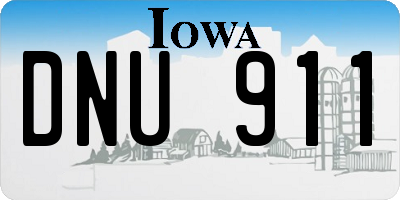 IA license plate DNU911