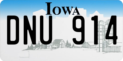 IA license plate DNU914