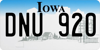 IA license plate DNU920