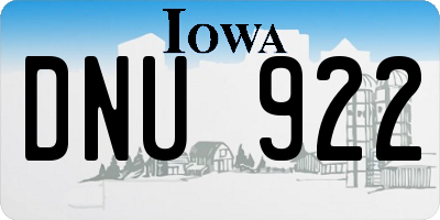 IA license plate DNU922