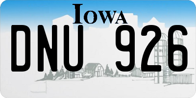 IA license plate DNU926