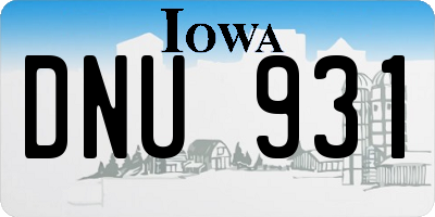 IA license plate DNU931