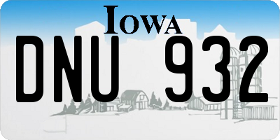 IA license plate DNU932