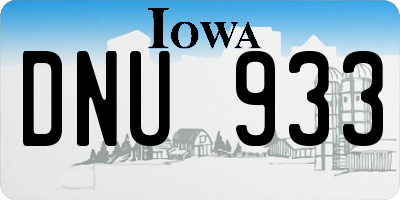 IA license plate DNU933