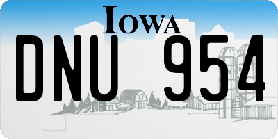 IA license plate DNU954