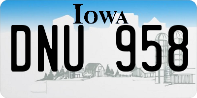 IA license plate DNU958