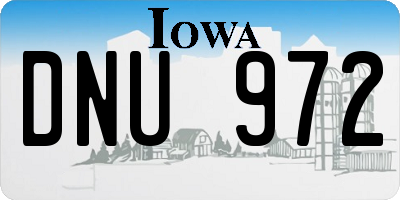 IA license plate DNU972