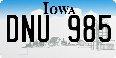 IA license plate DNU985