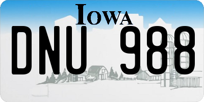IA license plate DNU988