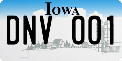IA license plate DNV001