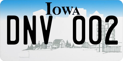 IA license plate DNV002