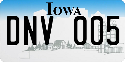 IA license plate DNV005