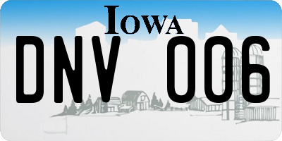 IA license plate DNV006