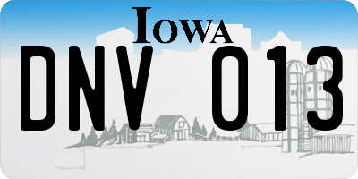 IA license plate DNV013