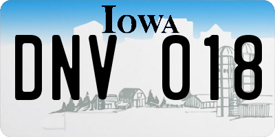 IA license plate DNV018