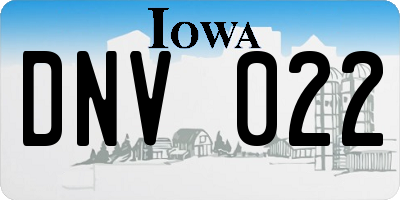 IA license plate DNV022