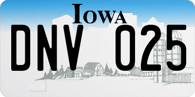 IA license plate DNV025