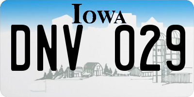IA license plate DNV029