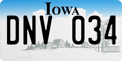 IA license plate DNV034