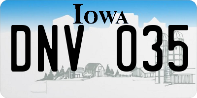 IA license plate DNV035