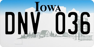 IA license plate DNV036