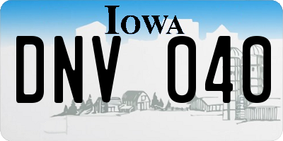 IA license plate DNV040