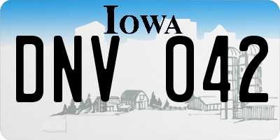 IA license plate DNV042