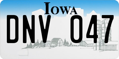 IA license plate DNV047