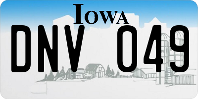 IA license plate DNV049