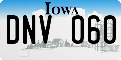 IA license plate DNV060