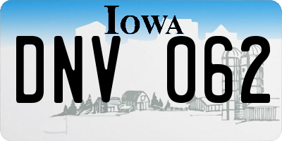 IA license plate DNV062