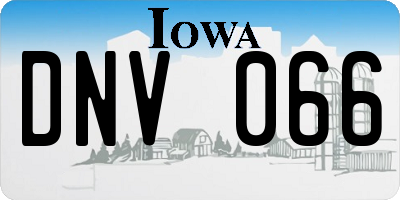 IA license plate DNV066