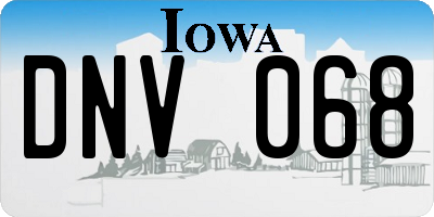IA license plate DNV068