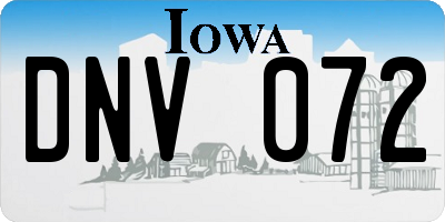 IA license plate DNV072