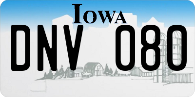 IA license plate DNV080