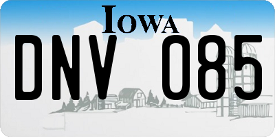 IA license plate DNV085