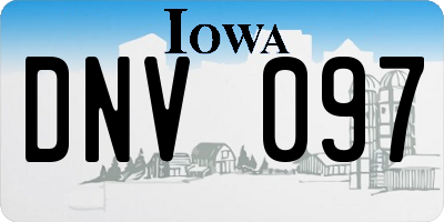 IA license plate DNV097