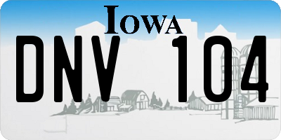 IA license plate DNV104