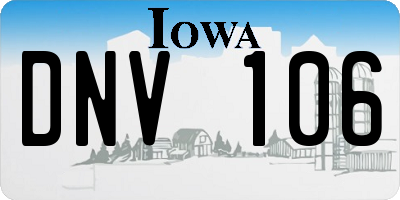 IA license plate DNV106