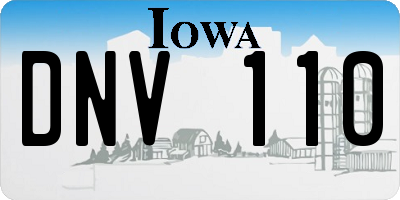 IA license plate DNV110