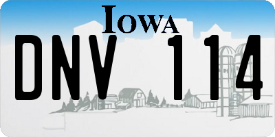 IA license plate DNV114