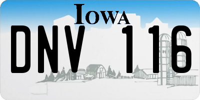 IA license plate DNV116