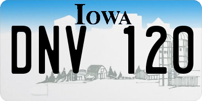 IA license plate DNV120